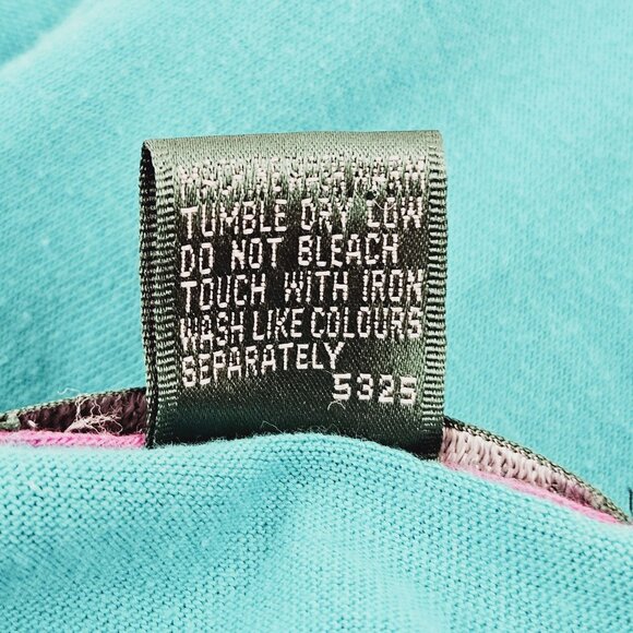 Knights of Round Table Mens Size L Polo Shirt Teal Purple Collar Retro 90s - Picture 4 of 7